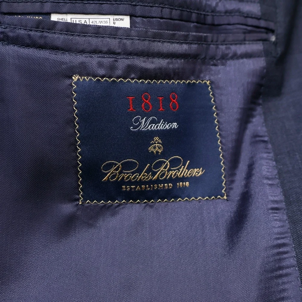 Brooks Brothers Madison 1818 Sport Suit Jacket 100% Wool Made in Italy 42L
